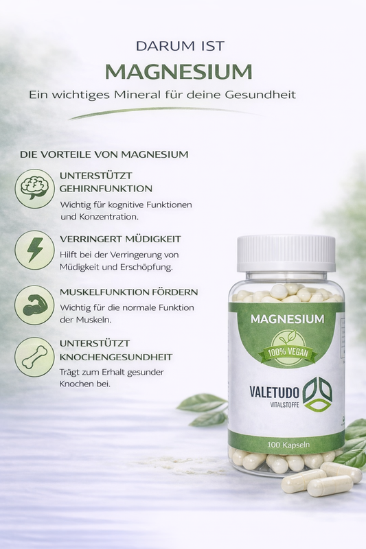 Magnesium – hochwertiges Magnesiumbisglycinat | 1-Monats-Packung