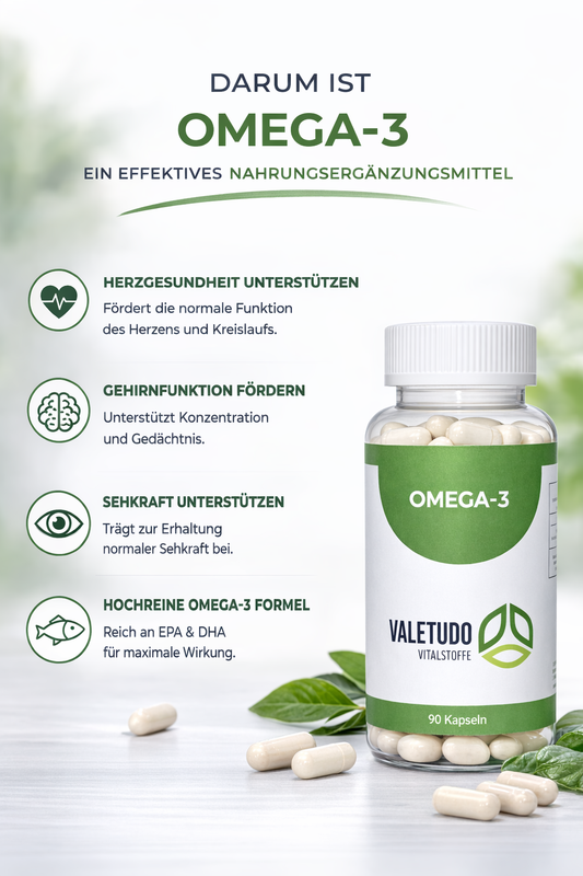 Omega-3 Kapseln mit hochwertigem Fischöl | 1-Monats-Packung