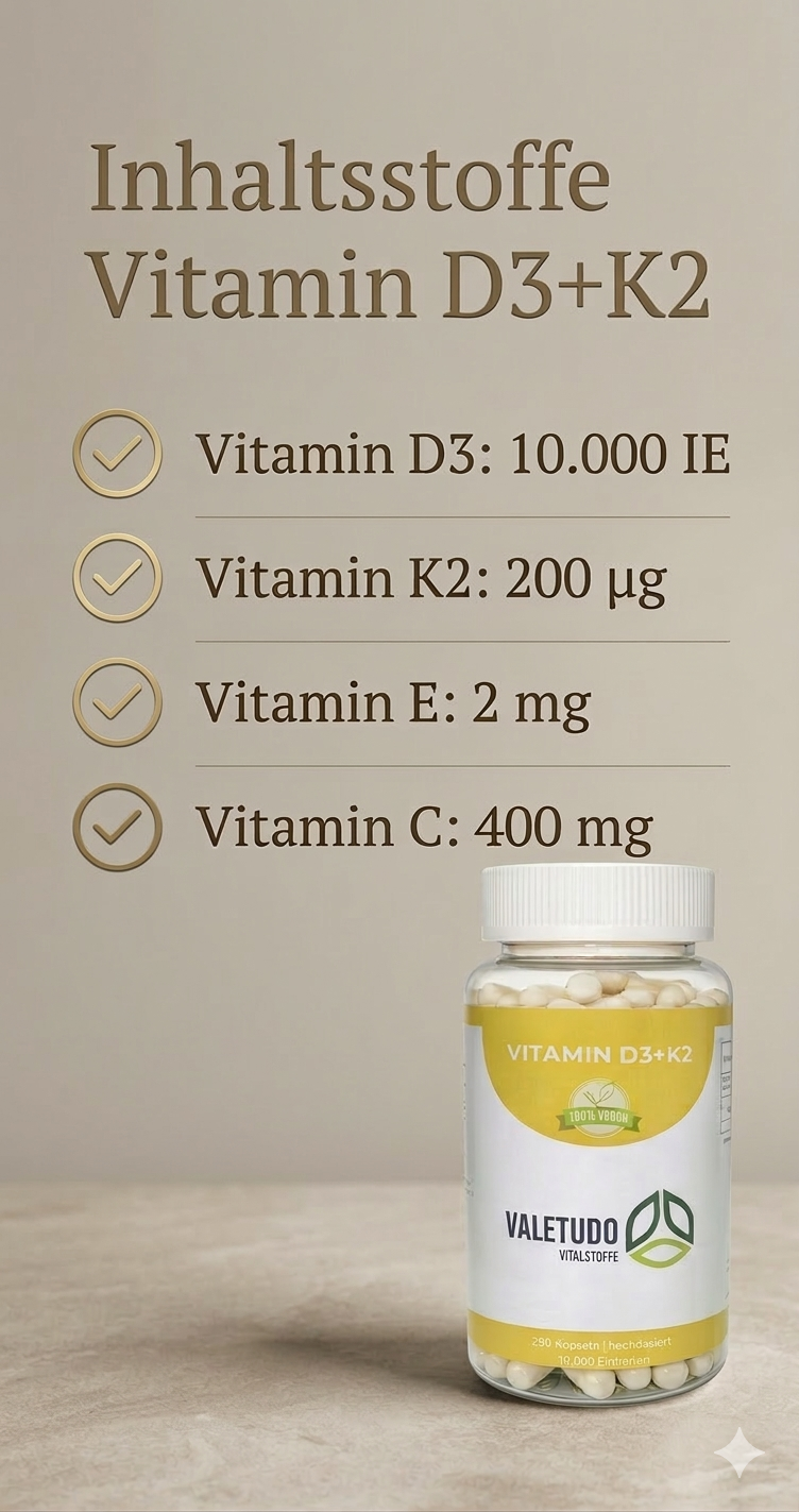 Vitamin D3 + K2 - 10.000 I.E. hochdosiert