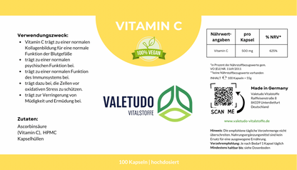 Vitamin C – Hochdosiert für Immunsystem & Zellschutz | 3-Monats-Packung