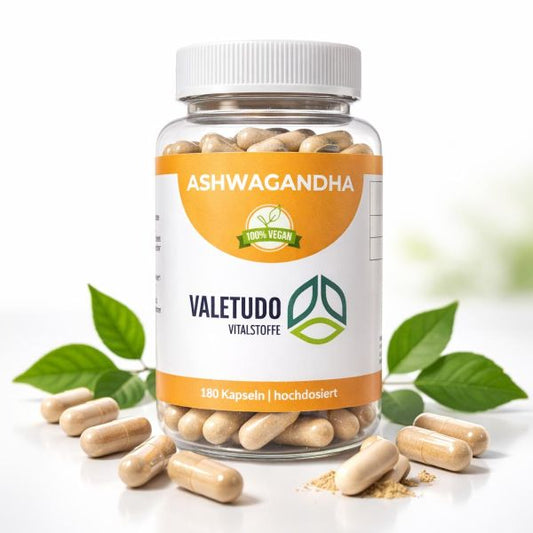 Ashwagandha Kapseln mit hochkonzentriertem Wurzelextrakt | 6-Monats-Packung